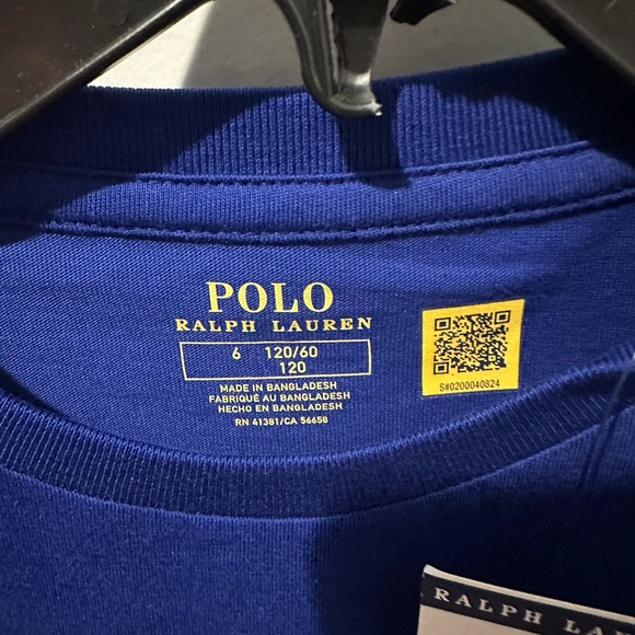 Ralph Lauren Blue Polo Shirt with Yellow Emblem - Picture 3 of 3